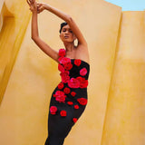 Women Dresses Bandage One-Piece Dress One Shoulder Party Dress (Ont0408)