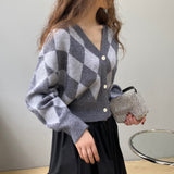 Women Cardigan Sweater V-neck Cardigan Coat Sweater Cropped Top 8t7230