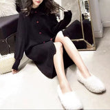 Women Knitwear Autumn and Winter Long Knitted Dress Sweater