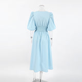 Women Dress Light Blue Dress Loose Casual Dress