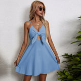 Women Dress Bow Suspenders Dress Casual Skirt