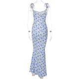 Women Dresse V-neck Floral Skirt Camisole Dress