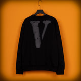 Vlone Sweatshirts Autumn and Winter Letter Big V Crew Neck Pullover Male