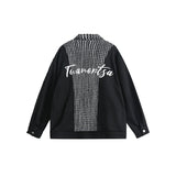 Unisex Jacket Houndstooth Coat Men and Women Loose Jacket