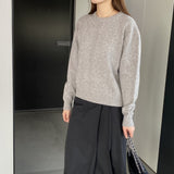 Women Winter Knitted Sweater Hollow Hole round Neck Sweater Autumn Loose-Fitting Long Sleeve Sweater Ht09