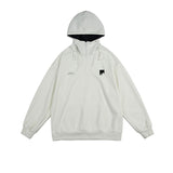Unisex Winter Cotton Coat Open Collar Hooded Sweater Printed Pullover