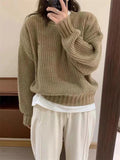 Women Knitted Pullover Sweater Autumn and Winter round Neck Knitwear Top