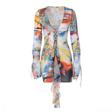 Women Dresses Sexy Sheath Long Sleeve Dress