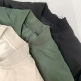 Women Jacket Autumn and Winter Stand Collar Jacket Long Sleeve Baseball Uniform Coat