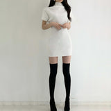 Women Dresses Turtleneck Dress Short Skirt Hip Skirt Sexy