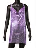 Harlem Nights Outfits Sequins Dress Sexy V-neck Strap Backless Metal Strap Dress