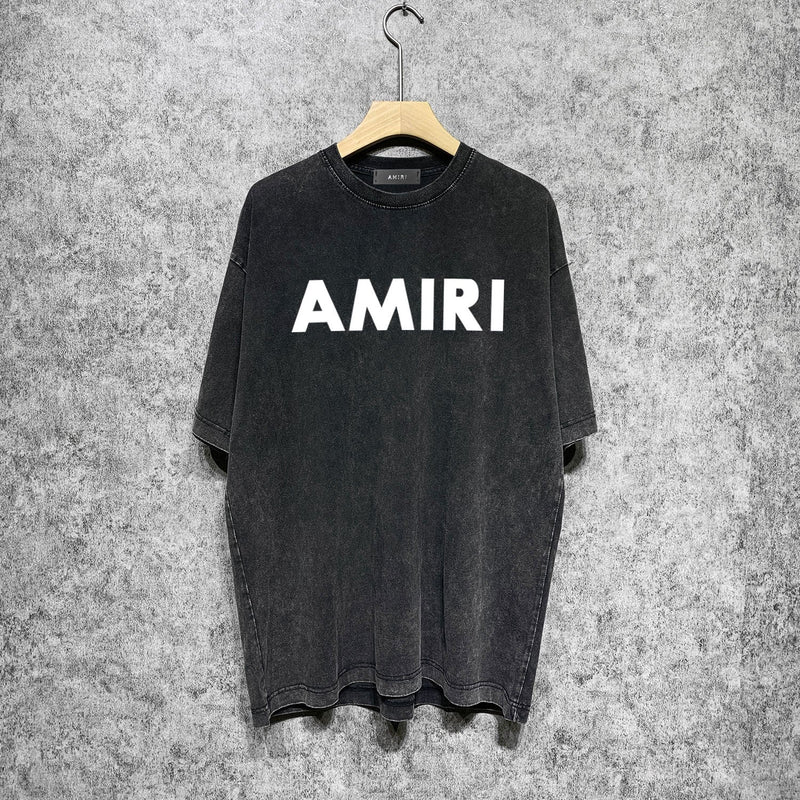 Amiri T-shirt Washed and Worn Retro Short Sleeve T-shirt