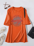 Loose Crew Neck Short Sleeve Land of the Free America 1776 Summer T-Shirt