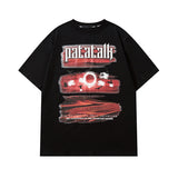 Men T Shirt Vintage Letter Print Couple Short Sleeve T-shirt