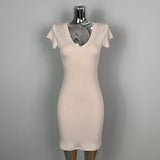 Women Dresses V-neck U-Neck Short Sleeve Dress Hip Skirt Short Skirt