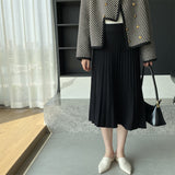 Women Knitted Skirt Autumn and Winter Knitting Skirt Pleated Skirt Loose