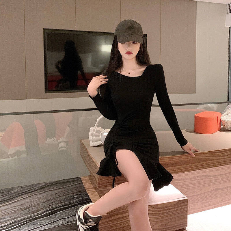 Women Maxi Dress Autumn Winter Sexy Slim Fit Dress