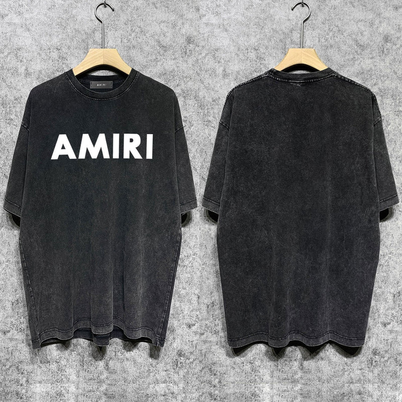 Amiri T-shirt Washed and Worn Retro Short Sleeve T-shirt