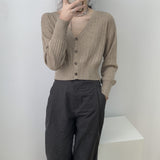 Women Cardigan Sweater Knitted V-neck Cardigan 8t7137