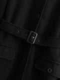 Women Woolen Coat Hepburn Woolen Coat Winter Mid-Length Overcoat