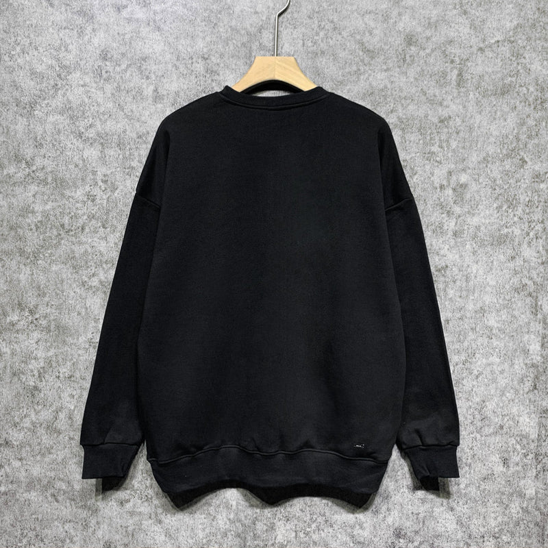 Amiri Long-Sleeve Shirt Personality Printed Crew Neck Sweatshirt