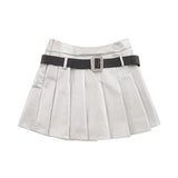 Women Skirt PU Leather Pleated Skirt Thickened Short Skirt Casual Skirt