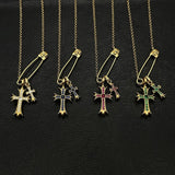 Chrome Hearts Necklace Gold Pin Double Cross Men's and Women's Necklaces