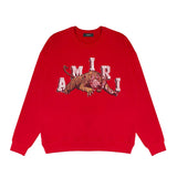 Amiri Long Sleeved Shirt Fashion Brand Crew Sweatshirts round Neck Sweater