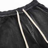 Men Sweatpants Spray Painting Gradient Washing Water Straight Sweatpants Casual Elastic Waist Exercise Length