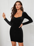 Women Dress Autumn and Winter Hip Skirt Sexy Tight Party Dress