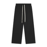 Men Sweatpants Solid Color Simple Exercise Casual Pants Straight Wide Leg Sweatpants