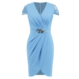 Women Date Dress V-neck Dress Summer Casual Short Dress