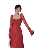 Women Dresses Lace Dress Autumn Retro Dress