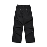 Men Sweatpants Pleated Casual Trousers Men's Work Pants Loose Wide Leg Paratrooper Pants