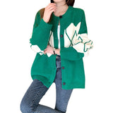 Women Knitwear Autumn Winter Retro Sweater Loose Knitted Cardigan