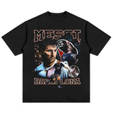 Mens Vintage Football T-Shirt Macy Printed Short Sleeve T-Shirt Vintage Loose Top
