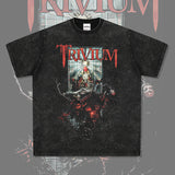 Mens Vintage Rock Band T-Shirt VINTAGE Trivia Rock Band ROCK Print Short Sleeve T-Shirt Loose
