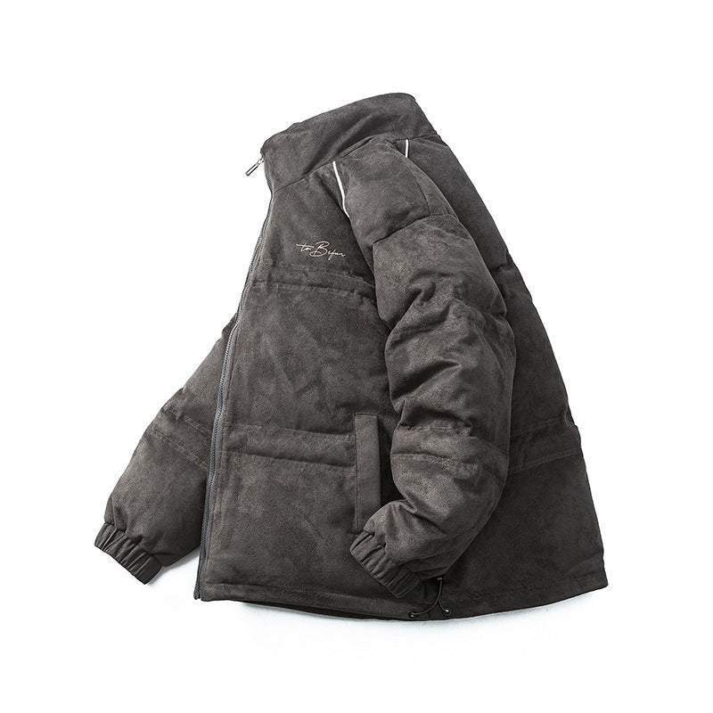 Unisex Winter Cotton Coat Stand-up Collar Cotton-Padded Clothes Vintage Loose Embroidered Cotton Jacket