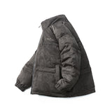 Unisex Winter Cotton Coat Stand-up Collar Cotton-Padded Clothes Vintage Loose Embroidered Cotton Jacket