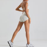 Women Yoga Set  Outdoor Quick-Drying Running Exercise Shorts Suit