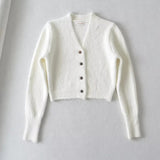 Women Sweater Knitwear Spring and Autumn V-neck Single-Breasted Knitted Cardigan