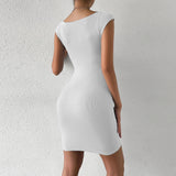 Women Dress Spring and Summer Sexy Nightclub Skirt Sleeveless Knitted Hip Spaghetti Straps Dress