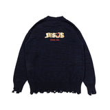 Vetements Sweater Ripped round Neck Sweater Autumn Sweater