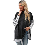 Women Knitted Sweater Autumn and Winter Striped Sweater Women's Loose