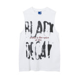 Men Vest Graffiti Vest Men and Women Loose Sleeveless T-shirt