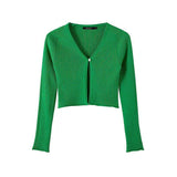 Women Sweater Knitwear Autumn Knitted Cardigan Slim Fit Sexy Short Top