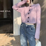 Women Knitwear Autumn and Winter round Neck Sweaters Cardigan