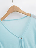 Women Sweater Knitwear Summer Fork Sun Protection Knit Cardigan V-neck Top
