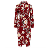 Women Date Dress Autumn and Winter Leisure Blouse Collar Dress Long Dress
