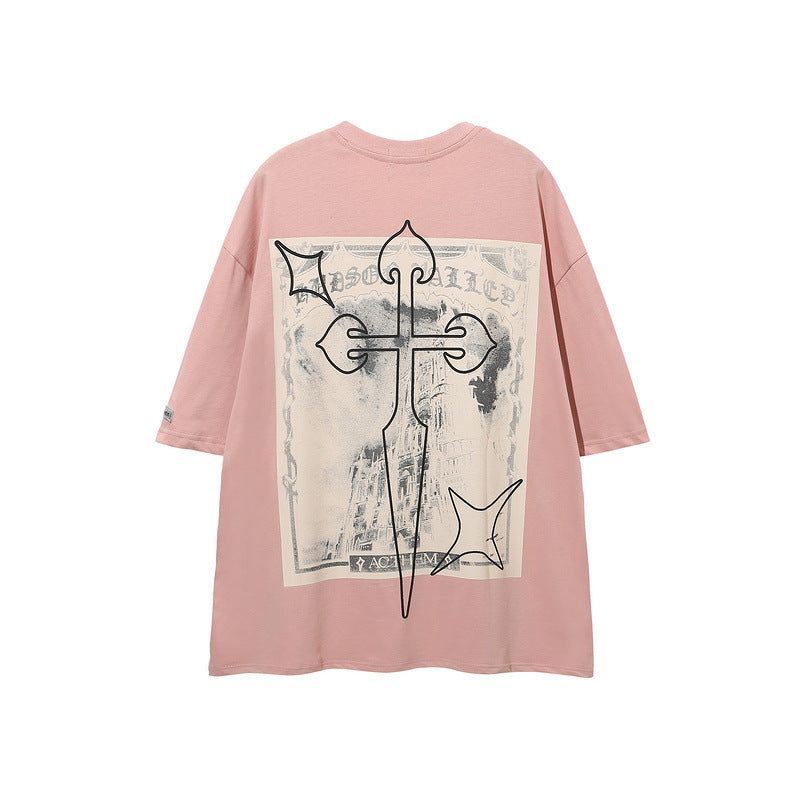 Men T Shirt Cross Couple Short Sleeve T-shirt
